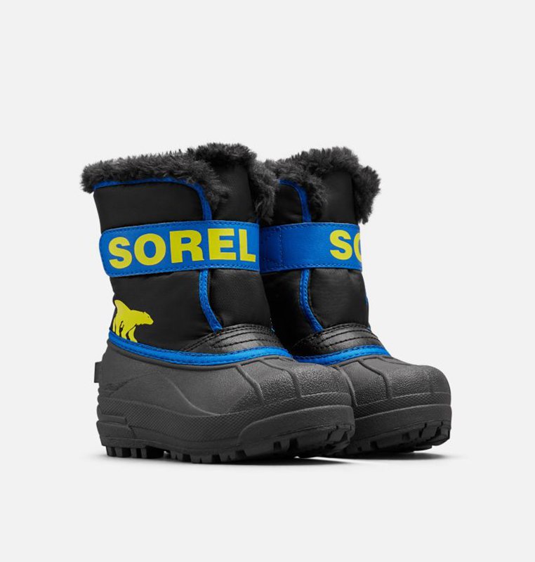 Kids Snow Boots Black/Blue - Sorel Childrens Commander™ - 749-FAWTQD